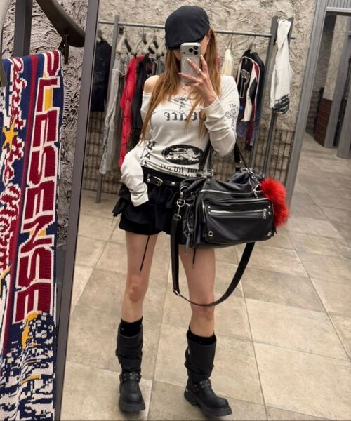 BLACKPURPLE（ブラックパープル）の「ラスクストラップスラウチドブーツ Rusk Strap Slouched Boots_ブリックブラウン（ブーツ・レディース・その他・24cm/25cm/23cm）」の7枚目の写真