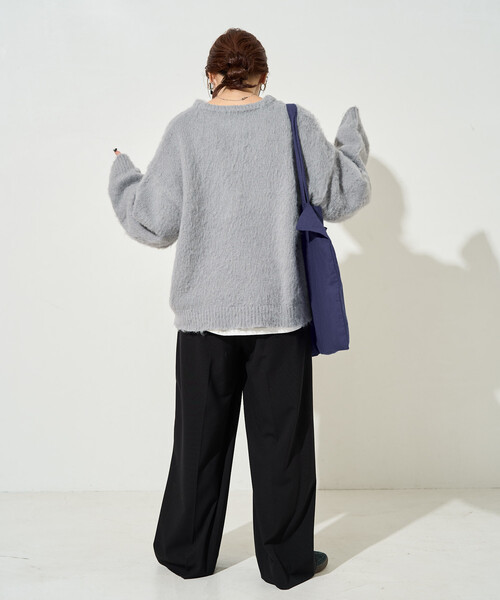 FREAK'S STORE(フリークスストア)の「限定展開 ウール タッチ 起毛 ヘンリーネック ニット(ニット/セーター・レディース・グレー/ナチュラル/ピンク/ブラック・フリ-)」の13枚目の写真