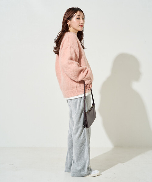 限定展開 ウール タッチ 起毛 ヘンリーネック ニット（ニット/セーター