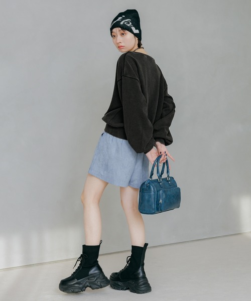 PAGEBOY（ページボーイ）の「フェイクスエードキュロットパンツ（スカート・レディース・ブラック/ブルー・FREE）」の17枚目の写真