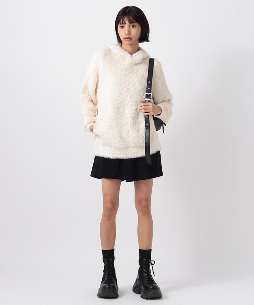 PAGEBOY（ページボーイ）の「フェイクスエードキュロットパンツ（スカート・レディース・ブラック/ブルー・FREE）」の3枚目の写真