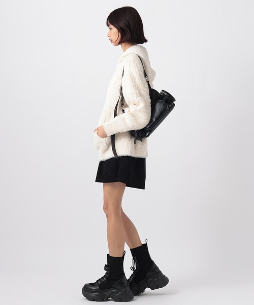 PAGEBOY（ページボーイ）の「フェイクスエードキュロットパンツ（スカート・レディース・ブラック/ブルー・FREE）」の5枚目の写真