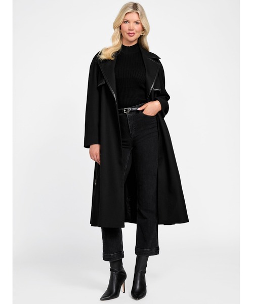 Guess（ゲス）の「NATALIE Long Trench ロングコート（トレンチコート・レディース・ブラック・38）」の3枚目の写真