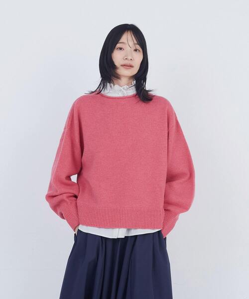 ADIEU TRISTESSE（アデュートリステス）の「ロールカラーパフスリーブニット（ニット/セーター・レディース・グリーン系その他/ライトグレー/ピンク・FREE）」の2枚目の写真