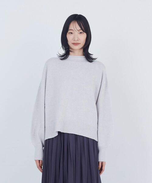 ADIEU TRISTESSE（アデュートリステス）の「ロールカラーパフスリーブニット（ニット/セーター・レディース・グリーン系その他/ライトグレー/ピンク・FREE）」の3枚目の写真