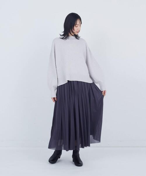 ADIEU TRISTESSE（アデュートリステス）の「ロールカラーパフスリーブニット（ニット/セーター・レディース・グリーン系その他/ライトグレー/ピンク・FREE）」の15枚目の写真