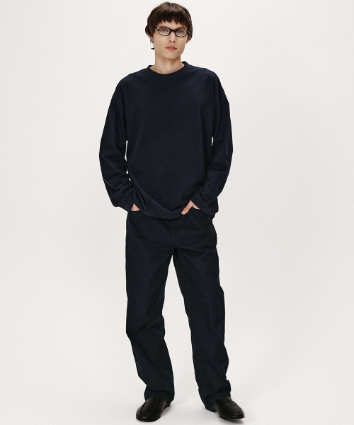SHIRTER(シャーター)の「FINE COTTON OVERSIZE FIT LS T-SHIRT (NAVY)(Tシャツ/カットソー・メンズ・その他・SMALL/MEDIUM/LARGE)」の3枚目の写真