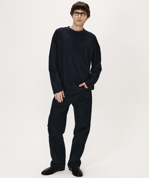SHIRTER(シャーター)の「FINE COTTON OVERSIZE FIT LS T-SHIRT (NAVY)(Tシャツ/カットソー・メンズ・その他・SMALL/MEDIUM/LARGE)」の4枚目の写真