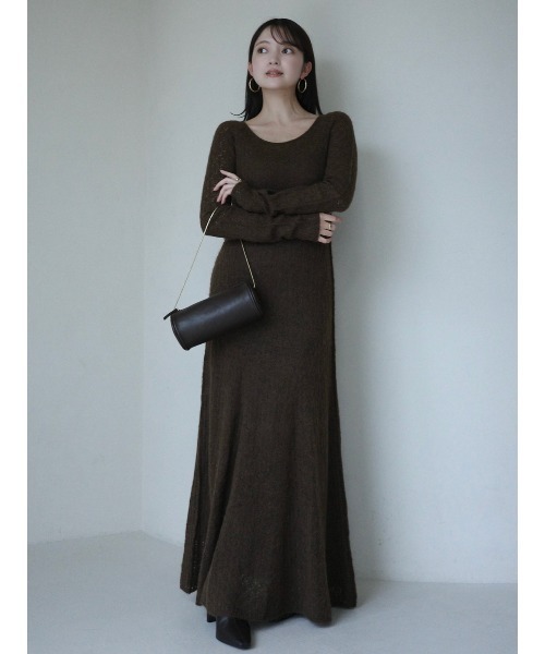 レースワークニットワンピース（ワンピース）｜anuans（アニュアンス