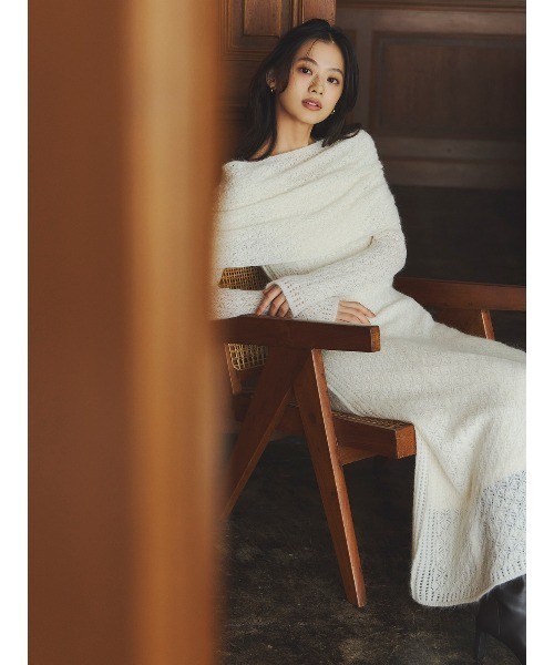 レースワークニットワンピース（ワンピース）｜anuans（アニュアンス