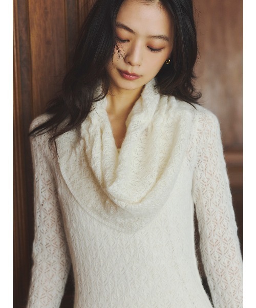 anuansレースワークニットワンピース anuans（アニュアンス） ワンピース レースワークニットワンピース