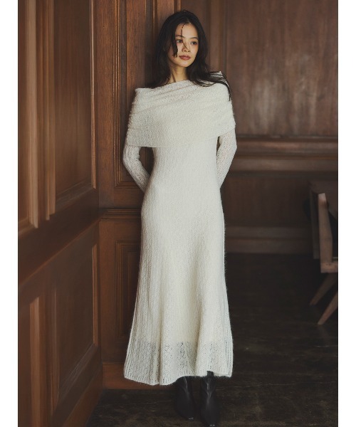 レースワークニットワンピース（ワンピース）｜anuans（アニュアンス
