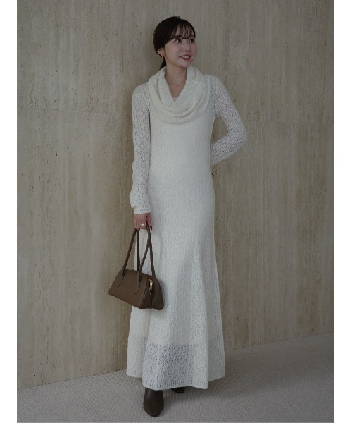 anuansレースワークニットワンピース レースワークニットワンピース