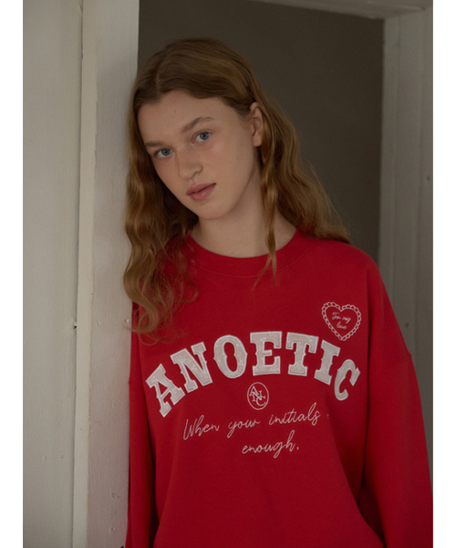 ANOETIC（アノエティック）の「ANOETIC LACE LOGO SWEATSHIRTS_RED（スウェット・レディース・レッド・FREE）」の2枚目の写真