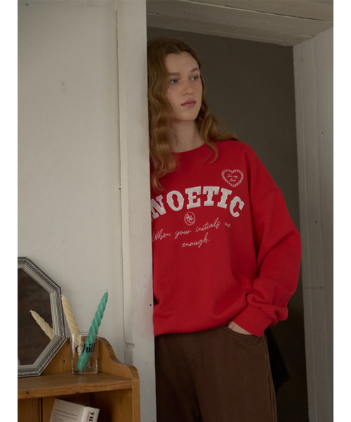 ANOETIC（アノエティック）の「ANOETIC LACE LOGO SWEATSHIRTS_RED（スウェット・レディース・レッド・FREE）」の3枚目の写真