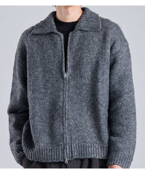 BUTTON SEOUL(ボタンソウル)の「ヘビーニットジップアップカーディガン(グレー)(カーディガン/ボレロ・メンズ・その他・LARGE/X-LARGE/MEDIUM)」の6枚目の写真