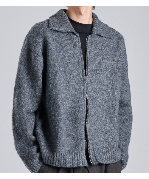 BUTTON SEOUL(ボタンソウル)の「ヘビーニットジップアップカーディガン(グレー)(カーディガン/ボレロ・メンズ・その他・LARGE/X-LARGE/MEDIUM)」の8枚目の写真