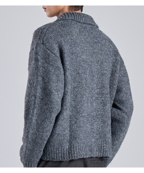 BUTTON SEOUL(ボタンソウル)の「ヘビーニットジップアップカーディガン(グレー)(カーディガン/ボレロ・メンズ・その他・LARGE/X-LARGE/MEDIUM)」の9枚目の写真