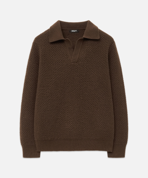 DRAW FIT（ドローフィット）の「オーバーサイズピケワッフルニット[BROWN]（ニット/セーター・メンズ・その他・MEDIUM/LARGE/X-LARGE）」の3枚目の写真
