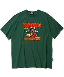ホットドッグチル グラフィックTシャツ - グリーン