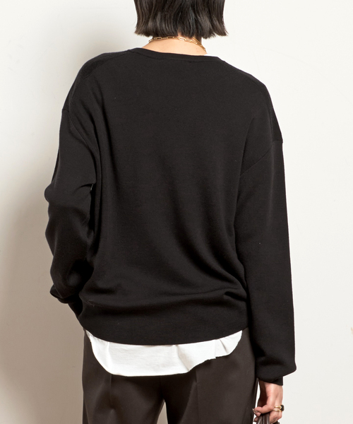 ウォッシャブルウールクルーネックプルオーバー（ニット/セーター