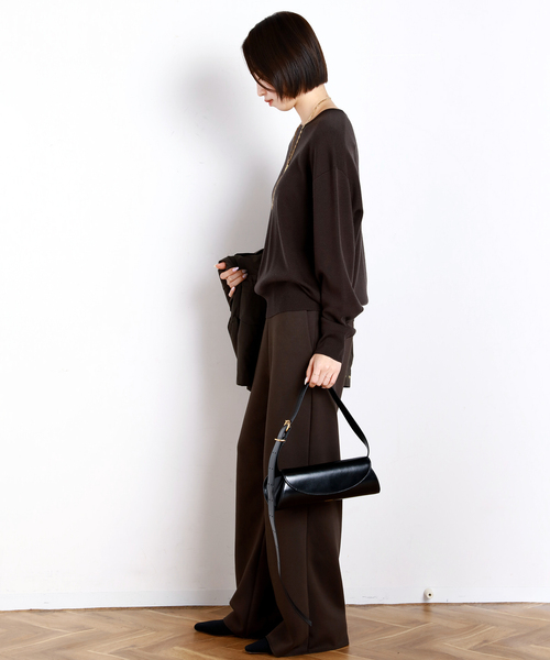 EVERYDAY I LIKE.（エヴリディアイライク）の「*ウォッシャブルウールクルーネックプルオーバー（ニット/セーター・レディース・ダークブルー/ブラック/ブラウン/ホワイト・FREE）」の12枚目の写真