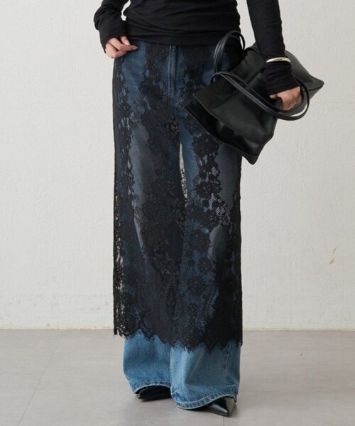 LOUNGEDRESS（ラウンジドレス）の「レーススカート（スカート・レディース・オフホワイト/ブラック・FREE）」の2枚目の写真