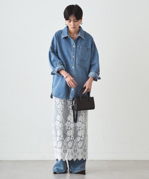 LOUNGEDRESS（ラウンジドレス）の「レーススカート（スカート・レディース・オフホワイト/ブラック・FREE）」の4枚目の写真