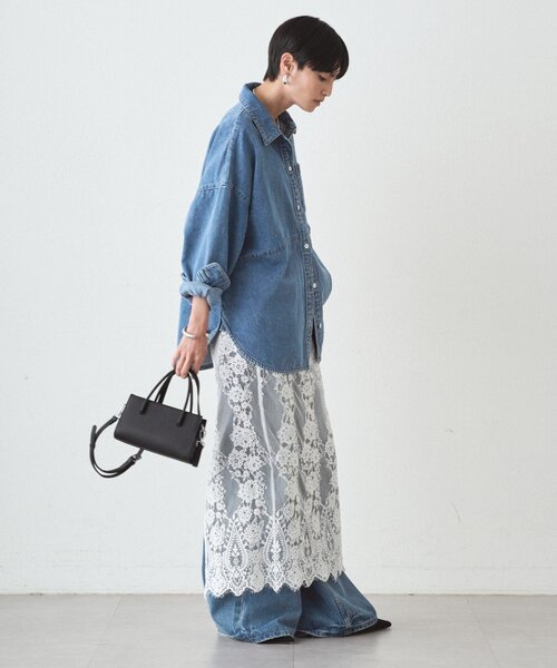 LOUNGEDRESS（ラウンジドレス）の「レーススカート（スカート・レディース・オフホワイト/ブラック・FREE）」の8枚目の写真
