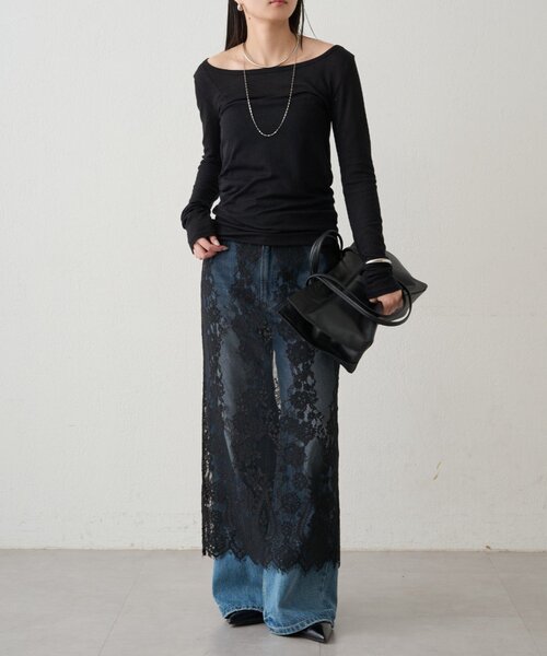 LOUNGEDRESS（ラウンジドレス）の「レーススカート（スカート・レディース・オフホワイト/ブラック・FREE）」の22枚目の写真