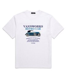 RETRO CAR オーバーサイズ 半袖Tシャツ (VS0093) ホワイト