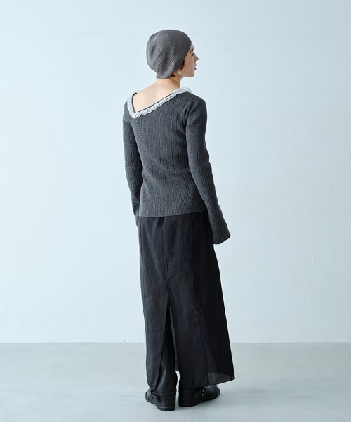 CODE A（コードエー）の「pencil sheer skirt（スカート・レディース・アイボリー/ブラック・34/38/36）」の13枚目の写真