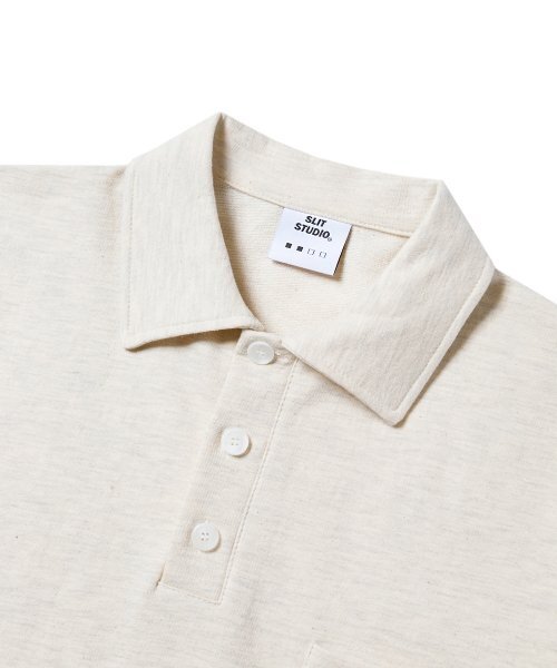SLIT STUDIO(エスリットスタジオ)の「ボタンカラーPKスウェットシャツオートミール(ポロシャツ・メンズ・その他・SMALL/MEDIUM/LARGE/X-LARGE)」の2枚目の写真