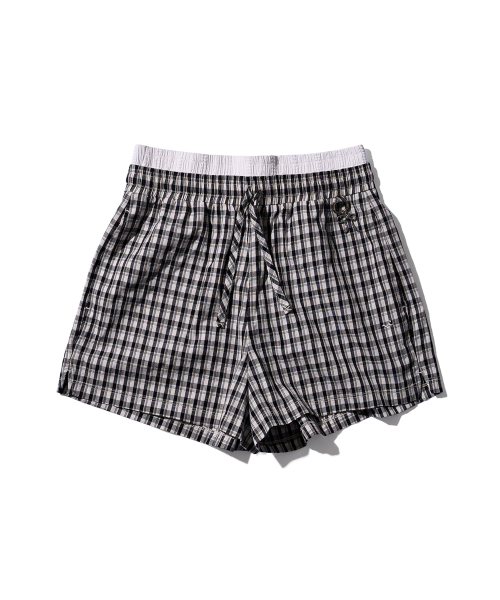 POEV(ポエブ)の「Checked Layered Boxer Shorts - Black(その他パンツ・レディース・その他・FREE)」の2枚目の写真
