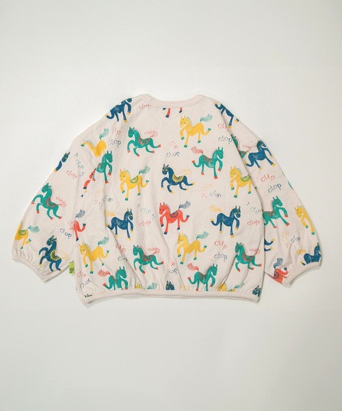 MAKE YOUR DAY(メイクユアデイ)の「カラフルポニー総柄長袖Tシャツ■80~140cm(Tシャツ/カットソー・キッズ・アイボリー/サックスブルー・80/90/100/110/120/130/140)」の4枚目の写真