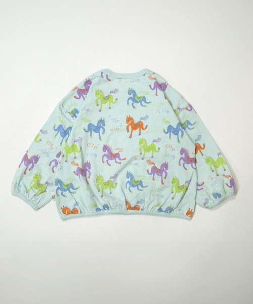 MAKE YOUR DAY(メイクユアデイ)の「カラフルポニー総柄長袖Tシャツ■80~140cm(Tシャツ/カットソー・キッズ・アイボリー/サックスブルー・80/90/100/110/120/130/140)」の5枚目の写真