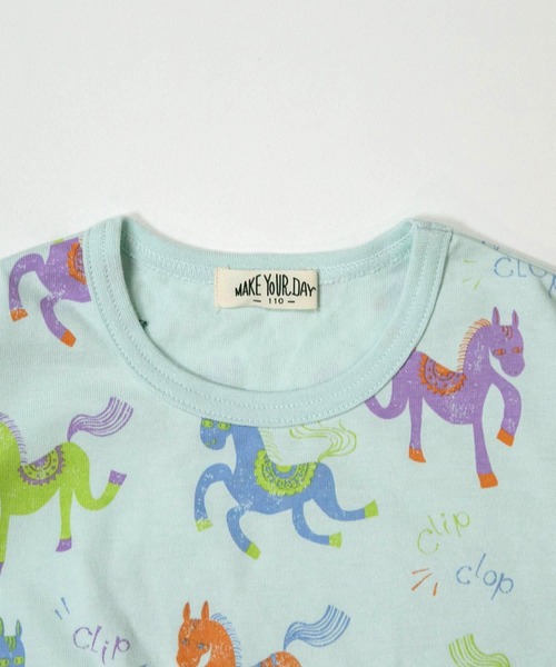 MAKE YOUR DAY(メイクユアデイ)の「カラフルポニー総柄長袖Tシャツ■80~140cm(Tシャツ/カットソー・キッズ・アイボリー/サックスブルー・80/90/100/110/120/130/140)」の13枚目の写真