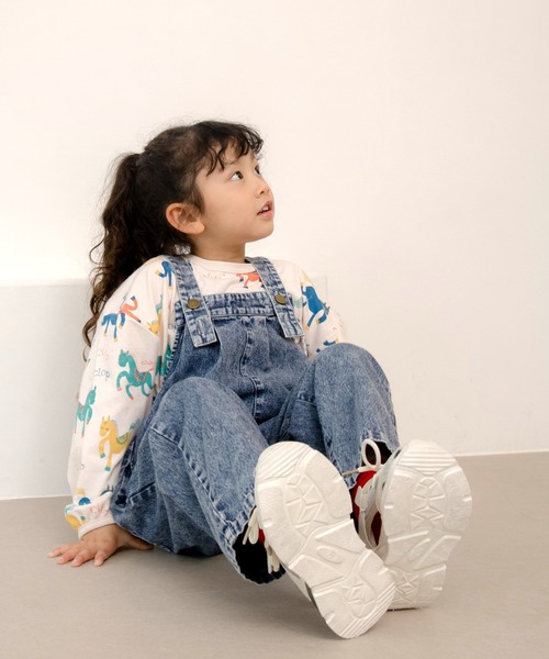 MAKE YOUR DAY(メイクユアデイ)の「カラフルポニー総柄長袖Tシャツ■80~140cm(Tシャツ/カットソー・キッズ・アイボリー/サックスブルー・80/90/100/110/120/130/140)」の9枚目の写真