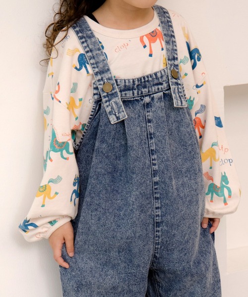 MAKE YOUR DAY(メイクユアデイ)の「カラフルポニー総柄長袖Tシャツ■80~140cm(Tシャツ/カットソー・キッズ・アイボリー/サックスブルー・80/90/100/110/120/130/140)」の8枚目の写真