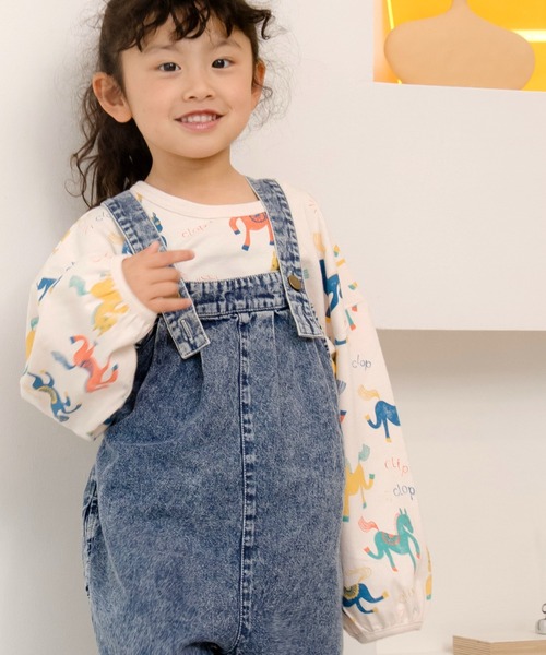 MAKE YOUR DAY(メイクユアデイ)の「カラフルポニー総柄長袖Tシャツ■80~140cm(Tシャツ/カットソー・キッズ・アイボリー/サックスブルー・80/90/100/110/120/130/140)」の7枚目の写真