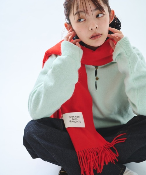 common gull products.(コモンガルプロダクツ)の「本を抱くマフラー(マフラー・レディース・グレー系/レッド系/ネイビー/イエロー系/ダークブラウン系/ピンク系・フリー)」の18枚目の写真
