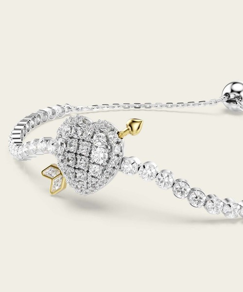 スワロフスキー　Swarovski Idyllia ブレスレット ミックスカット Idyllia ブレスレット, ミックスカット, スノーフレーク, ホワイト