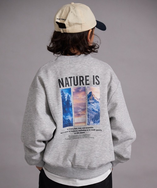 PAIRMANON STREET（ペアマノンストリート）の「裏起毛 フォトプリント スウェット トレーナー【PAIRMANON STREET】（スウェット・キッズ・ライトパープル/グレー/ブラック系その他/ブラック/グレー系その他・100/110/120/130/140/150/160/90）」の4枚目の写真