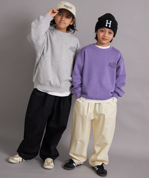 PAIRMANON STREET（ペアマノンストリート）の「裏起毛 フォトプリント スウェット トレーナー【PAIRMANON STREET】（スウェット・キッズ・ライトパープル/グレー/ブラック系その他/ブラック/グレー系その他・100/110/120/130/140/150/160/90）」の9枚目の写真