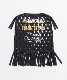 PRANK PROJECT | 【2026Spring Pre-Order】ロゴプリントリボンTシャツ / Woven Grid Random Logo Top(その他トップス)