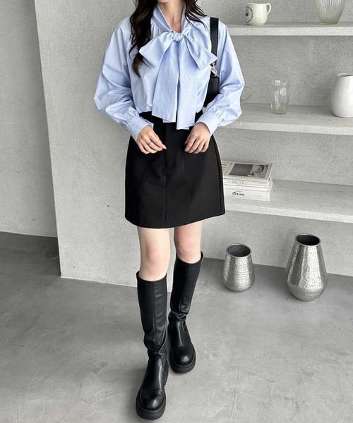 GeeRA(ジーラ)の「ボリュームボウタイブラウス(シャツ/ブラウス・レディース・ブラック/ブルー系その他/オフホワイト・LARGE/MEDIUM/X-LARGE)」の17枚目の写真