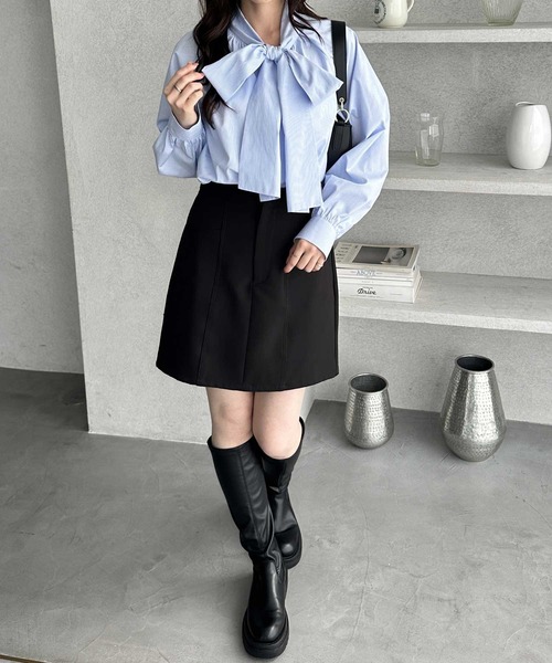 GeeRA(ジーラ)の「ボリュームボウタイブラウス(シャツ/ブラウス・レディース・ブラック/ブルー系その他/オフホワイト・LARGE/MEDIUM/X-LARGE)」の18枚目の写真