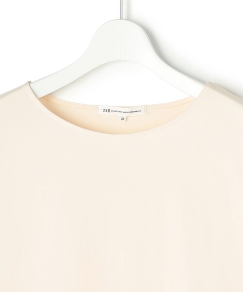 23区 L(ニジュウサンクオオキイサイズ)の「ナチュラルコットンベア シアードッキング カットソー(Tシャツ/カットソー・レディース・ベージュ系/ブラック系/ホワイト系・48/46/44)」の21枚目の写真