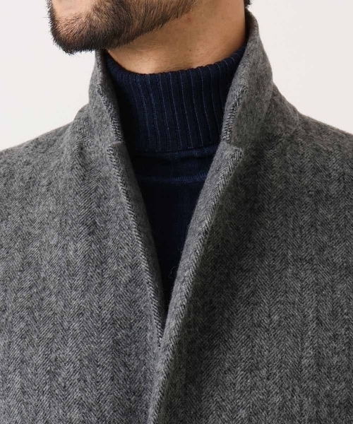 MICHEL KLEIN HOMME (ミッシェルクランオム)の「ウールヘリンボンチェスターコート(チェスターコート・メンズ・グレー/ブラック・MEDIUM/LARGE/X-LARGE)」の7枚目の写真