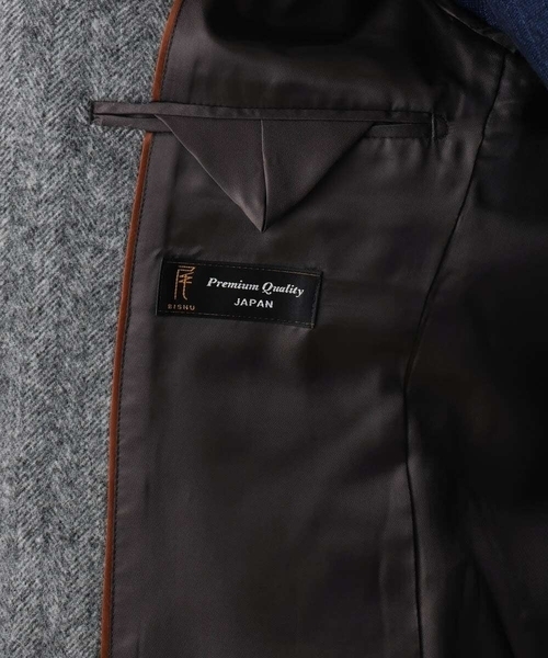 MICHEL KLEIN HOMME (ミッシェルクランオム)の「ウールヘリンボンチェスターコート(チェスターコート・メンズ・グレー/ブラック・MEDIUM/LARGE/X-LARGE)」の13枚目の写真